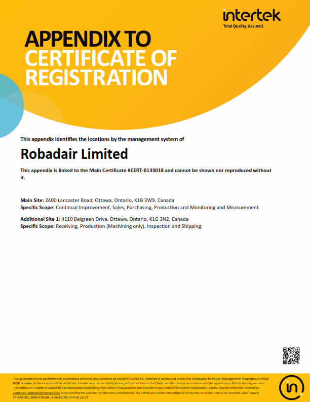 ISO9001:2015 & AS9100D Certification
